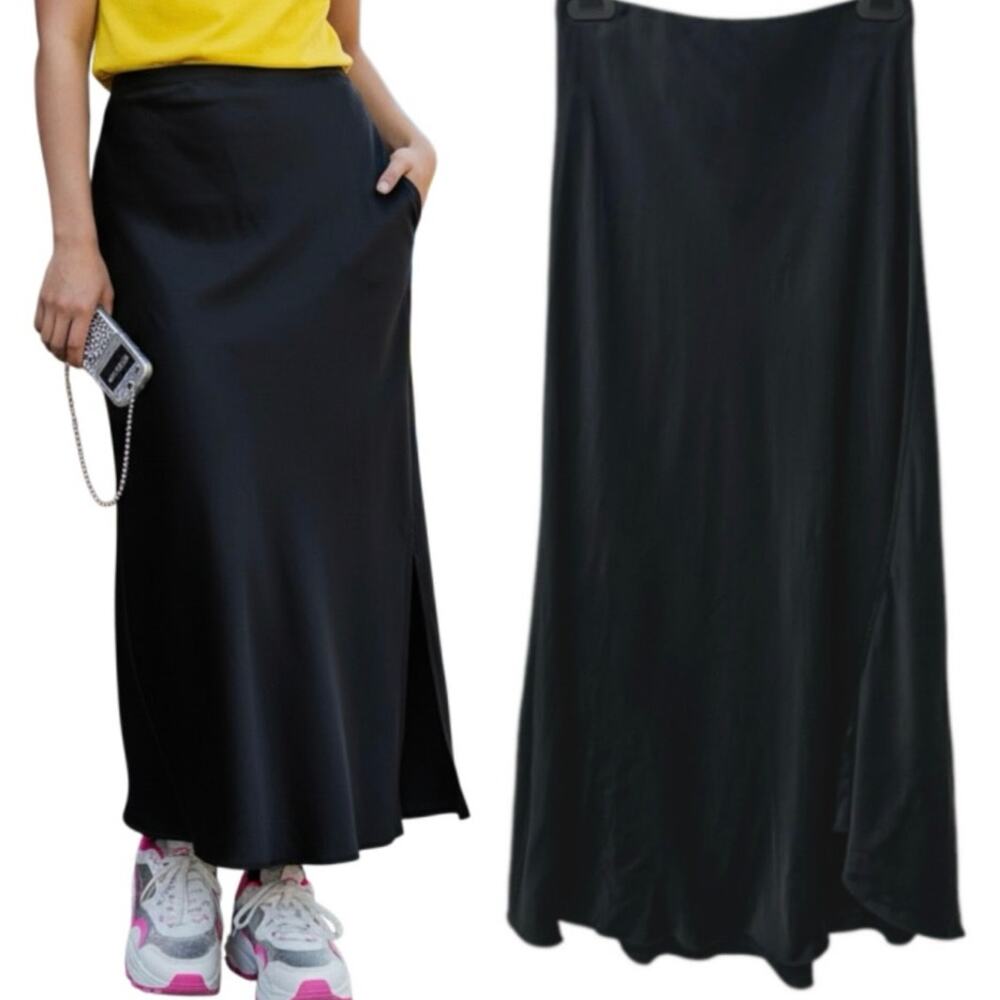 Own It Italy Satin Maxi Slip Skirt